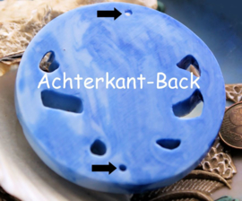 Hanger/Tussenstuk: Rozen - Kunststof in Paarlemoer-look - ca 60 mm - Blauw tinten