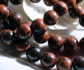 set/5 beads: Mahogany Obsidian -  Round - 10,3 mm
