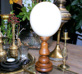 Ostrich Egg on Vintage Oak Stand