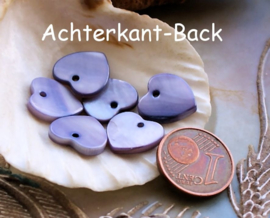 set/5 Bedels/Kralen: Paarlemoer Schelp - HART - 12 mm - Amethist Paars of Paars of Roze