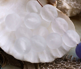 set/5 Beads: CZECH GLASS - Faceted - 10 mm - FROST Crystal