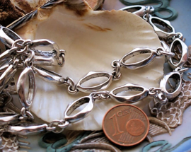 Base for Charm Bracelet or Necklace - FACET - Per 19,5 cm - Antique Silver Tone