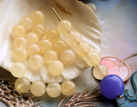 set/10 beads: JADE - Round - 6 mm - Topaz/Honey colour