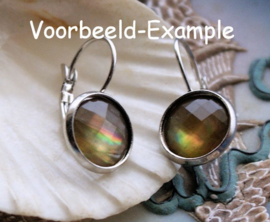 set/4 (= 2 paar) Oorbel Haakjes voor Cabochons - Gun Metal Kleur