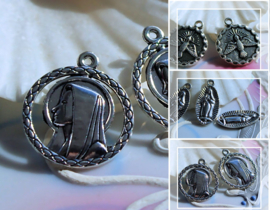 1 Religious Charm: Virgin Mary or Holy Spirit - Silver tone
