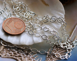 Design Chain for Necklace/Bracelet - per 50 cm - 5x3 mm chain - Silver tone