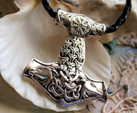 Viking Hanger: Mjölnir Krijgshamer van Thor aan ketting - 44 mm