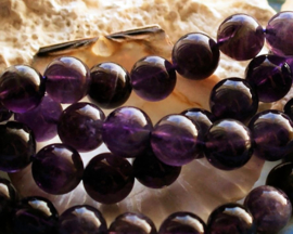 set/5 beads: beautiful Amethyst - Round - 10 mm