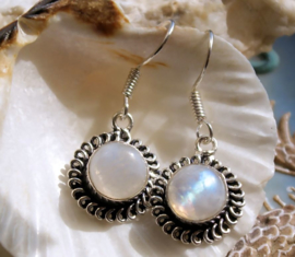 Pair of beautiful Earrings: White Rainbow Moonstone - Various Options