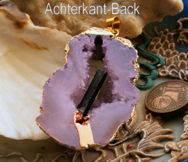 Pendant: Lilac Titanium Quartz Druze -  with Tourmaline or Apatite or Rose Quartz