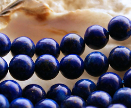 set/6 beads: Lapis Lazuli - Round - 8,5 mm - Dark Blue
