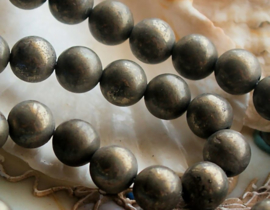 set/5 beads: Iron Pyrite - Round - 8,2 mm