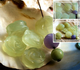 1 Bead: Candy JADE - ROSE - 14 mm - Light Green