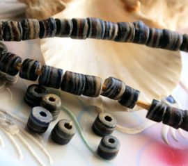 set/5 Antique TRADE BEADS from Ghana - 5,5-7 mm - Dark Colours