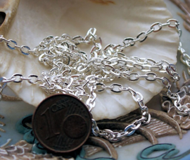 Necklace or Bracelet BASE - 100 cm - 4x2,5 mm Chains - Silver SP Tone