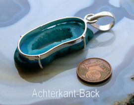 Pendant: Agate Geode Druze - SP - 56 mm - Turquoise