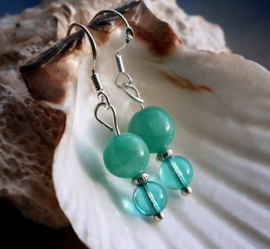 C&G Gemstone Earrings: Jade - Aqua/Turquoise