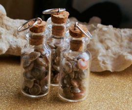 C&G Vial Pendant: Bones/Teeth or Shell in Glass bottle - 50 mm