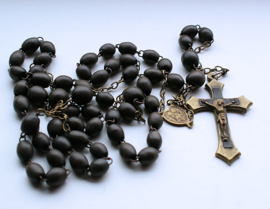 Antique Rosary - Darkbrown and Brass