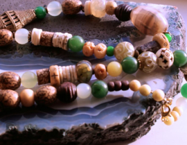 C&G Collier: Antieke Afrikaans Tradebeads - Ashanti - Jade - Bone - Agaat - Prayerbeads