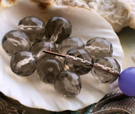 set/10 Beads: CZECH GLASS - Faceted - 10 mm - Black Diamond
