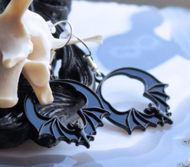 Paar C&G Oorbellen - Vleermuis Bat - Zilver of Zwart