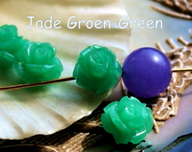 set/5 Kralen: Acryl - Roos - 10 mm - Turquoise Kleur of Jade Groen