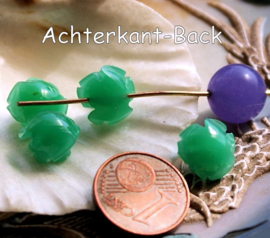 set/5 Kralen: Acryl - Roos - 10 mm - Turquoise Kleur of Jade Groen