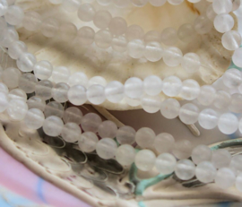 set/10 beads: Snow JADE - Round - 4,6 mm - Snow White