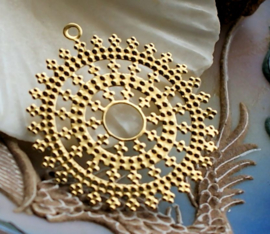 1 Filigree Pendant (for Cabochon) - 38x35 mm - Alum. in Gold Tone