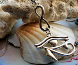 Hanger aan ketting: Egypte - Oog van Horus & Infinity symbool