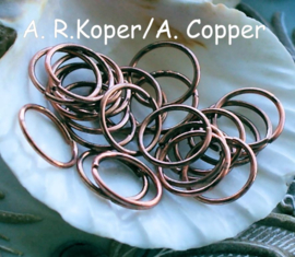 set/25 Buig-Ringetjes - 12 mm - Rood Koper of Antiek Koper of Zilver kleur
