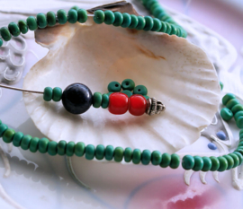 set/10 beads: Green Turquoise - Disc - 4,3x2,5 mm