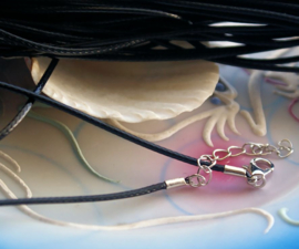 1 Black Satin-Cord Necklace with Lobster Clasp - Adjustable Length - 2 variations