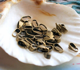 set/50 Clips for Charms - 7x2,5 mm - Silver or Gold or Bronze tone