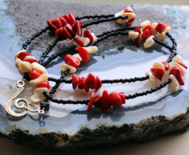 C&G Necklace: Red Coral & Mother of Pearl