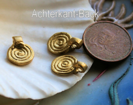 AFRICA: 1 Handmade Half Moon or Sun Spiral Pendant from Ethiopia - Brass
