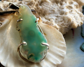 Pendant: Agate Geode Druze - SP - 58 mm - Amazonite-Green