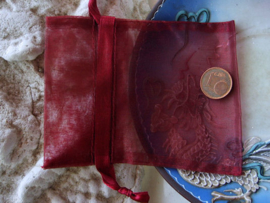 set/10 Organza pouches with satin ribbon - 99x75 mm - Burgundy