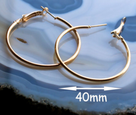 Pair Earring Hoops (great for adding a charm of your choice) - 25 to 50 mm - Gold tone