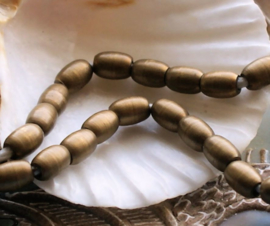 AFRICA: set/6 Old Beads - Tabular - 7x5 mm - Brass