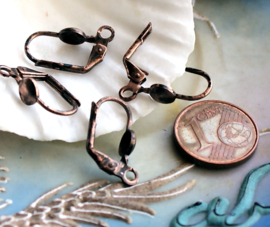 set/4 (= 2 pair) Earring Hooks - Antique Copper/Bronze tone