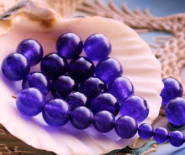 set/** beads:  Amethyst - Round - 4/6/8 mm - Violet Purple