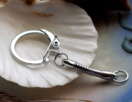 set/2 Keyrings or Purse-Rings - 57x22 mm - Silver Tone