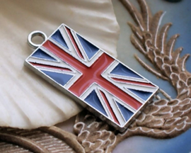 1 Enamel Charm: UK Flag - Union Jack - 35 mm - Red White Blue