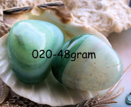Groen Agaat - set grote getrommelde stenen - ca 30-50 gram per set
