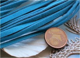 Faux Suede Cord - 5 meter length - 3x1 mm - Turquoise Colour