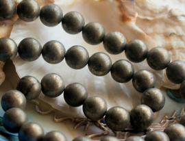 set/5 beads: Iron Pyrite - Round - 8,2 mm