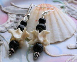 Paar C&G Oorbellen: Snake Vertebrae - Slang - met Jade - 60 mm