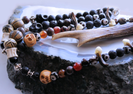 C&G Ritual Necklace: the Priest(ess) 2 - Antler Coyote Nails Skulls Gemstones